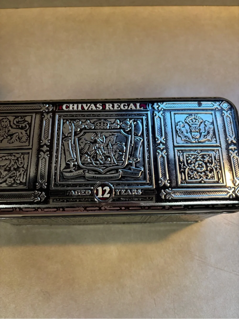 12 Year Decorative Metal Storage Tin - Silver
